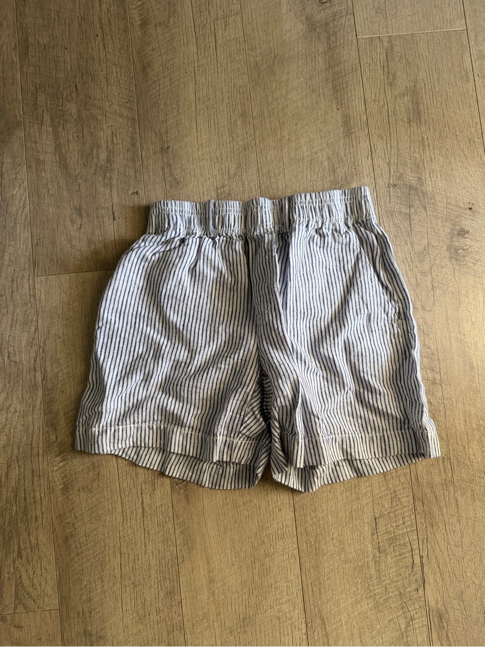 Polo by Ralph Lauren Seersucker-Stripe High-Waist Shorts - Blue & White